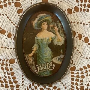 Vintage Pepsi Cola Victorian tin tray.